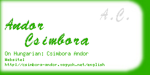 andor csimbora business card